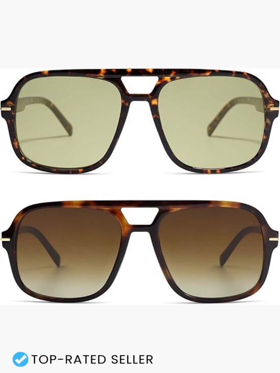 Retro Square Aviator Sunglasses Oversized Vintage 70s Classic for Women main image 5